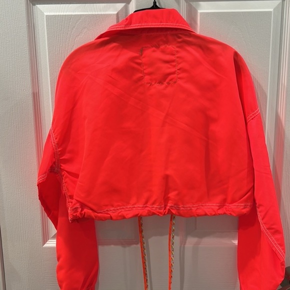 Urban Outfitters Orange Long Sleeve Crop Top windbreaker jacket size XS - Picture 7 of 7